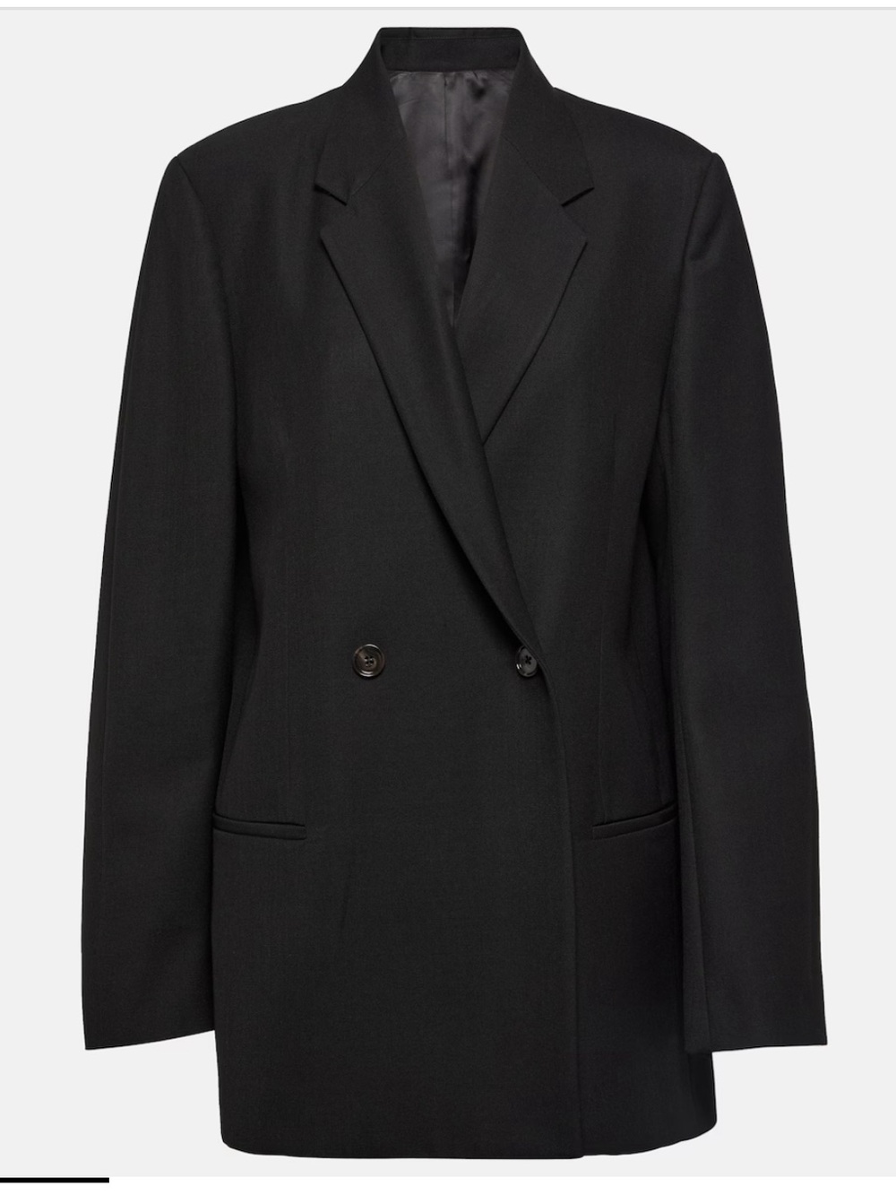 Toteme Black Double-Breasted Oversized Blazer